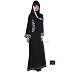 Embroidery designer abaya- Black Embroidery designer abaya- Black